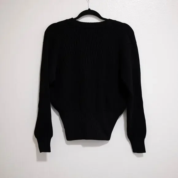 Coperni Blouson Sweater Black Ribbed Knit V-Neck Heavyweight SZ L *MSRP $590*